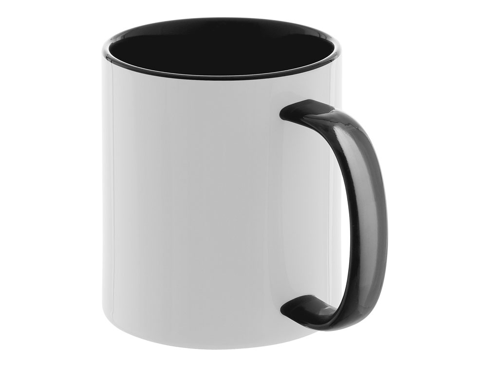 Керамическая кружка со стеклянной ручкой для сублимации Charm, черный