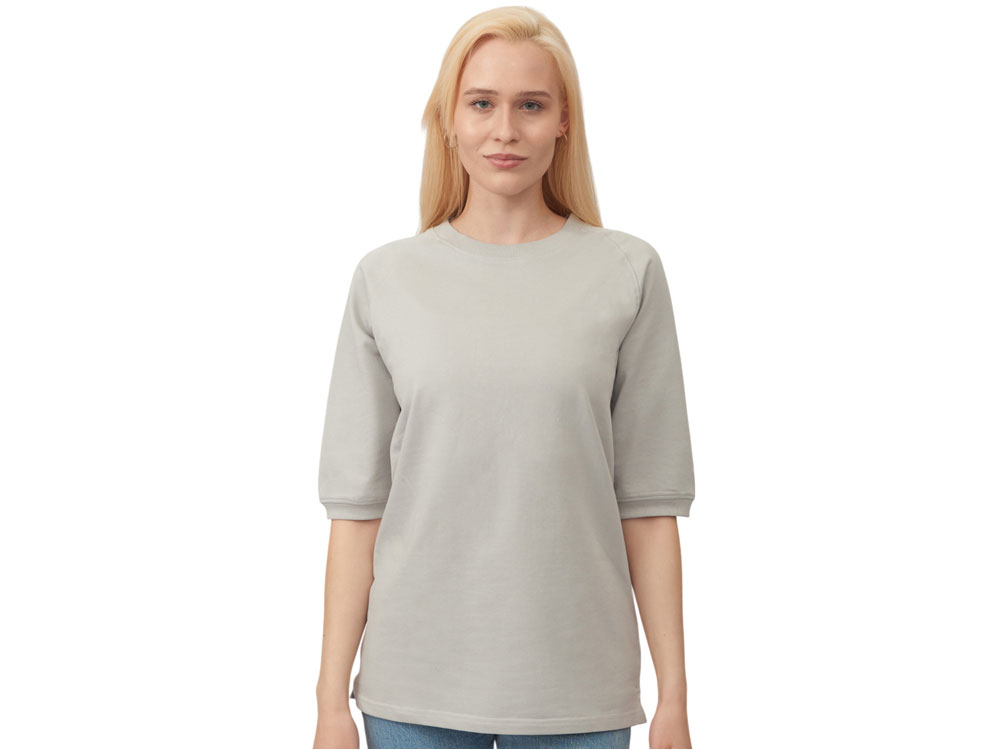 Свитшот с коротким рукавом реглан, жемчужно-серый