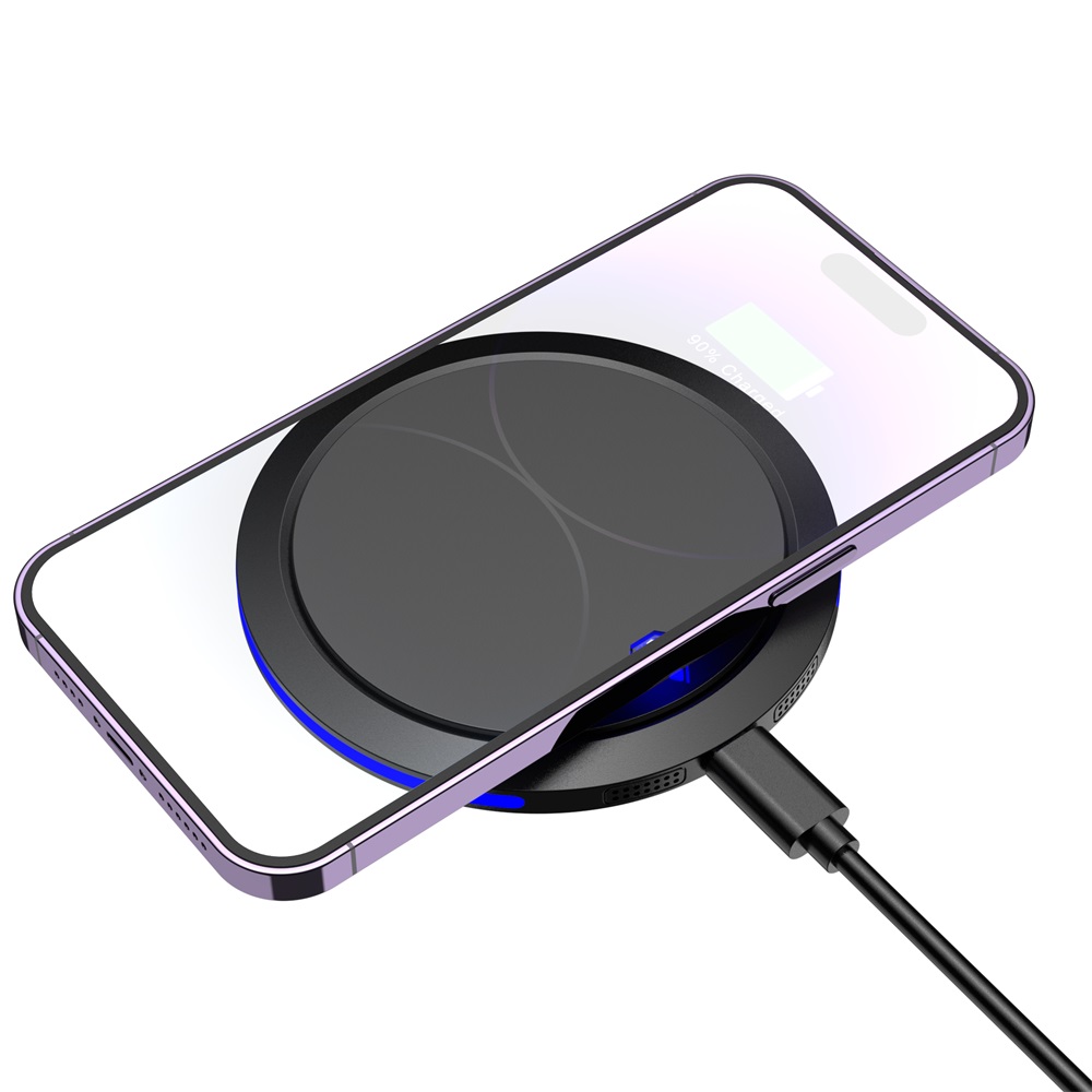 Беспроводное зарядное устройство Pebble 15W, черный Беспроводное зарядное устройство Pebble 15W, черный