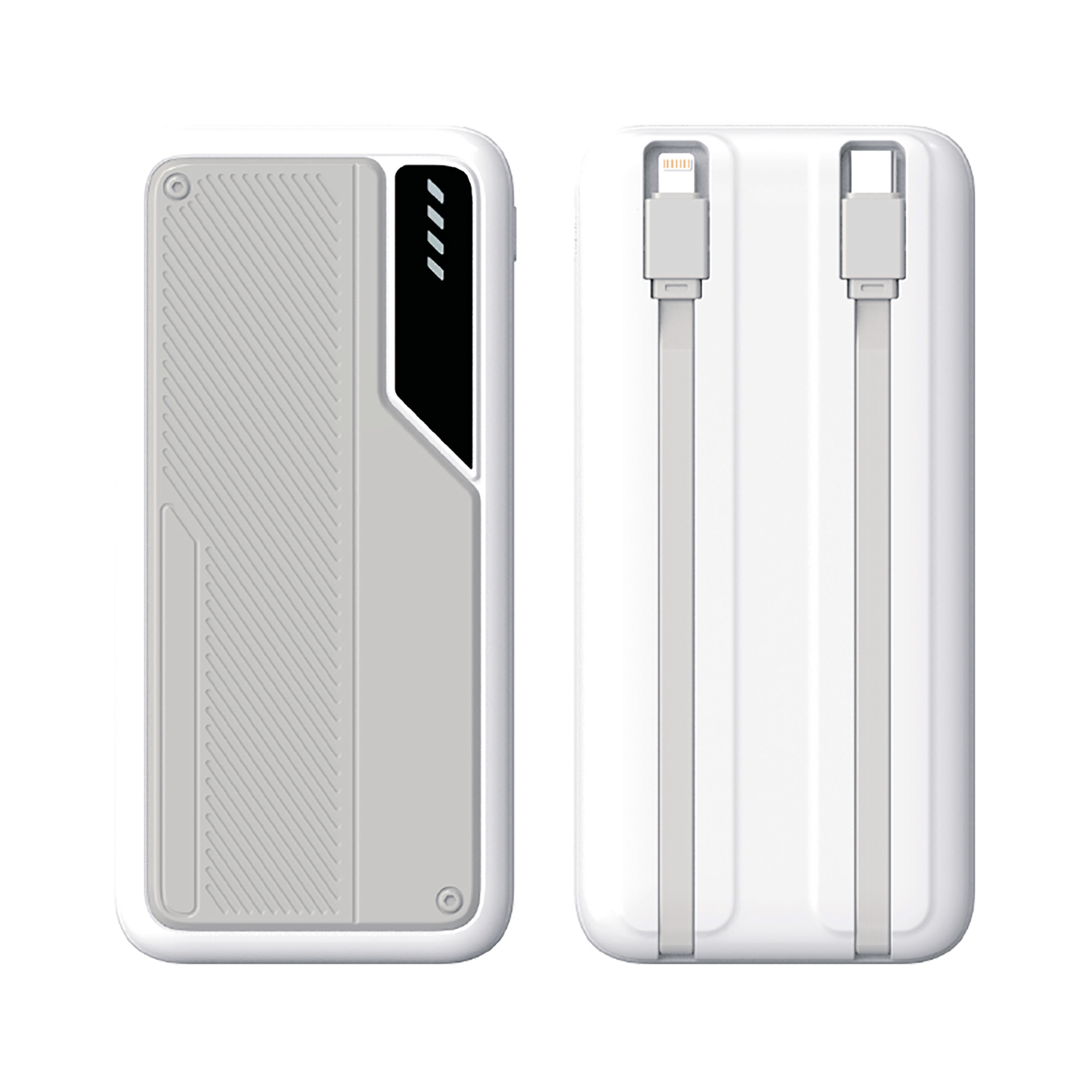 Зарядное устройство "Connect" 10000 mAh со встроенными Type-C/Lightning кабелями Зарядное устройство "Connect" 10000 mAh со встроенными Type-C/Lightning кабелями