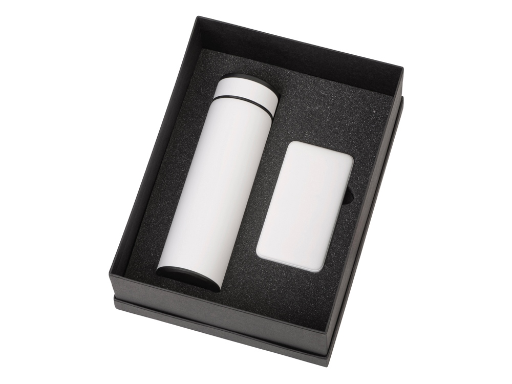 Подарочный набор с термосом и повербанком С2, белый