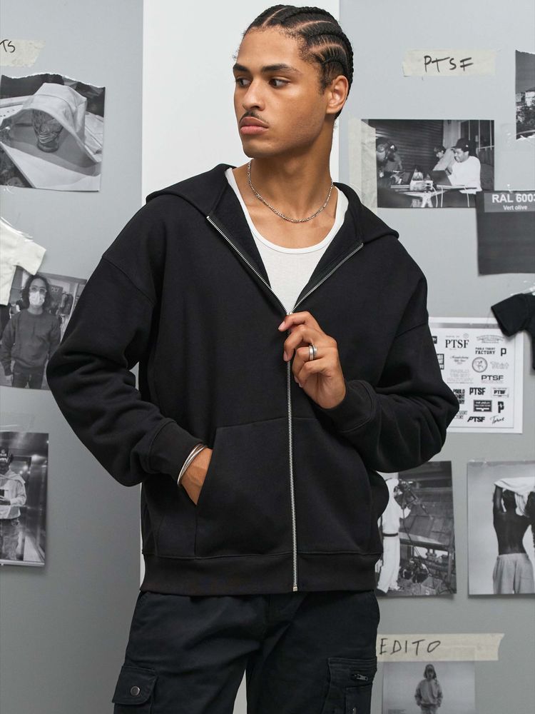 Толстовка унисекс на молнии Jelo, черная Толстовка унисекс на молнии Jelo, черная