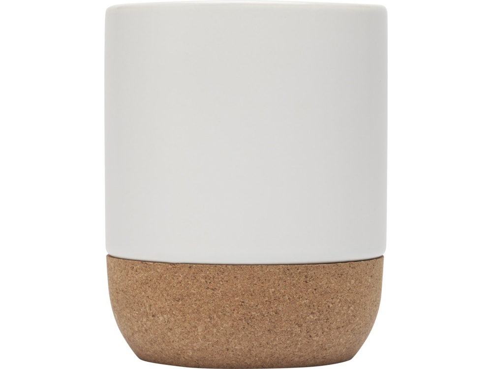 Billie керамическая кружка объемом 300 мл с пробковыми деталями и матовой отделкой, белый