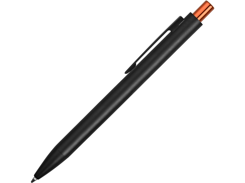 Ручка металлическая шариковая Blaze с цветным зеркальным слоем, черный/оранжевый