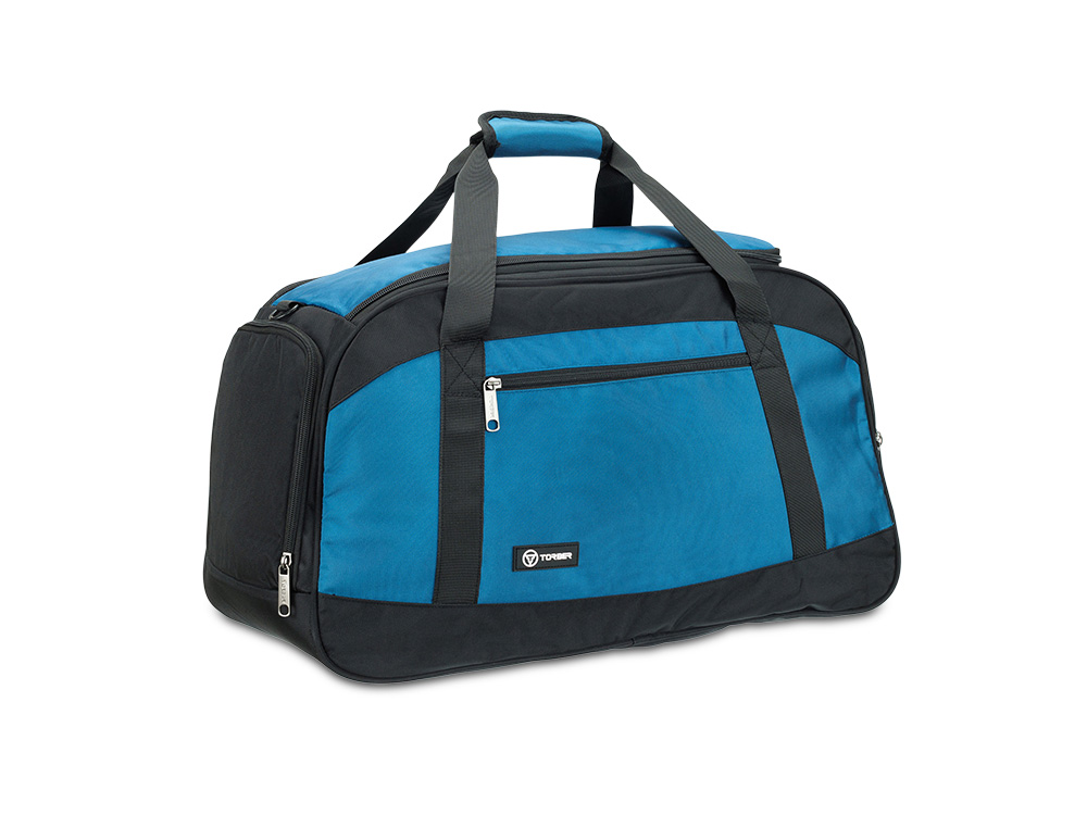 Сумка спортивная TORBER, синий/черный, полиэстер, 52 х 25 х 30 см Сумка спортивная TORBER, синий/черный, полиэстер, 52 х 25 х 30 см
