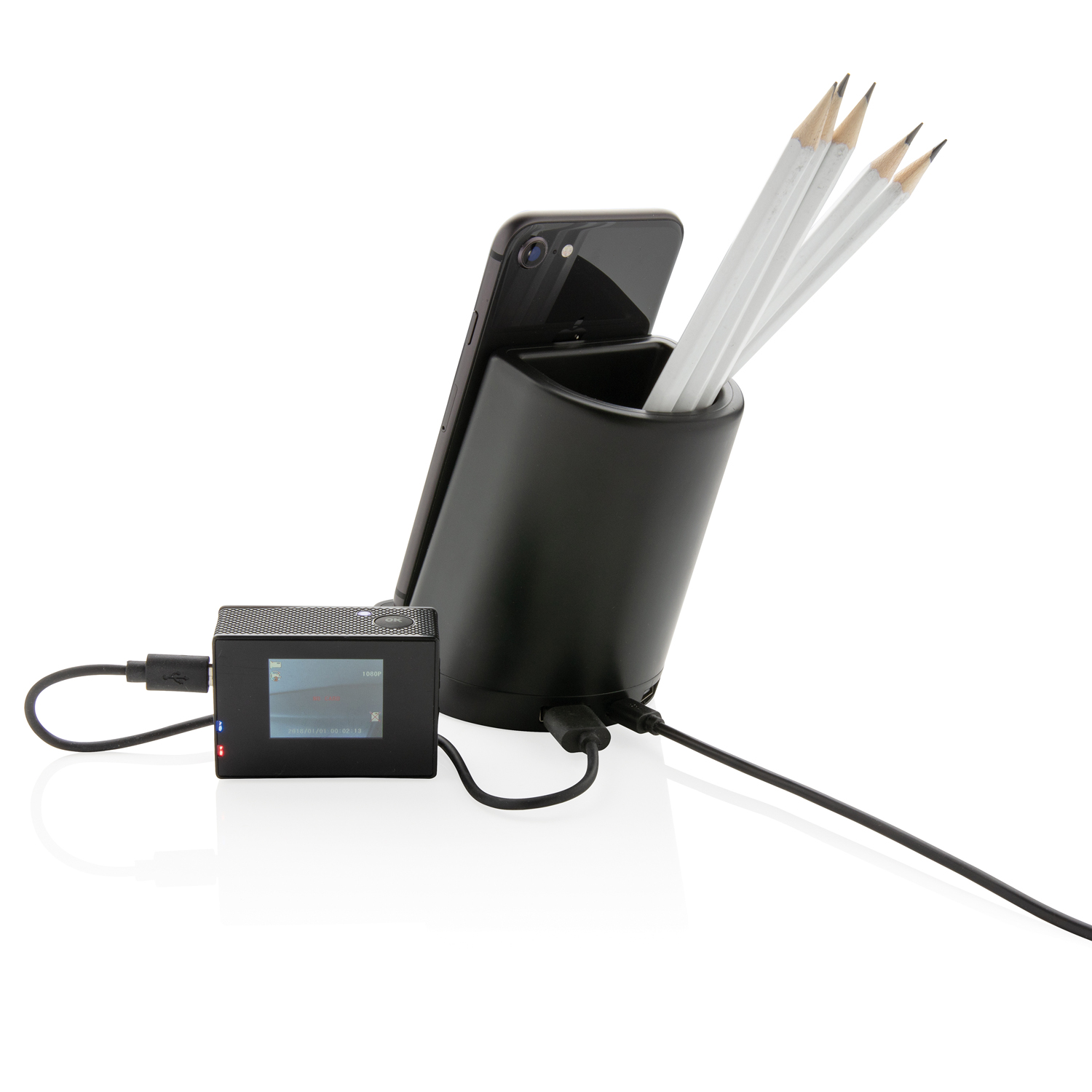 Док-станция Light up для беспроводной зарядки с подставкой для ручек, 5W