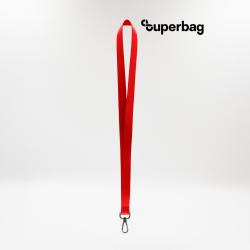 Лента для бейджа Flat, с карабином (красный)