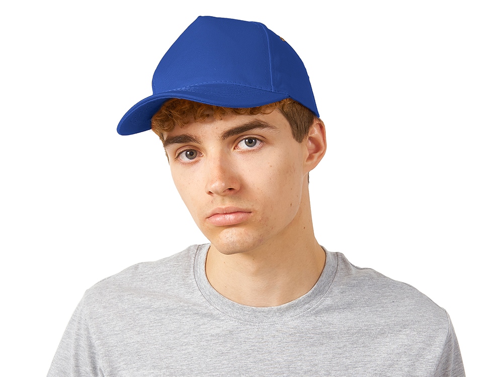 Бейсболка New York  5-ти панельная  с металлической застежкой и фурнитурой, классический синий