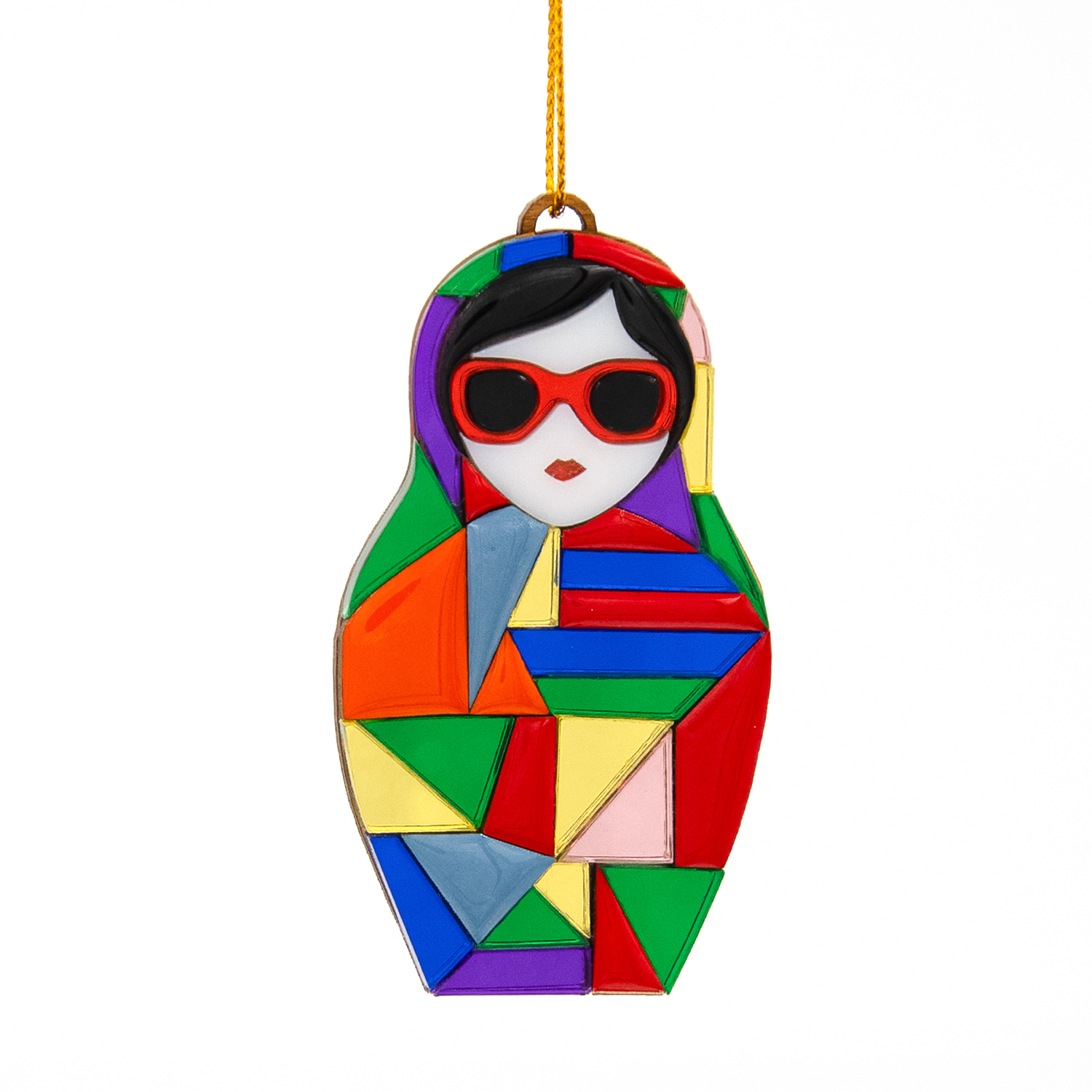 Ёлочная игрушка Матрешка с мозаикой (разноцветный) Ёлочная игрушка Матрешка с мозаикой (разноцветный)
