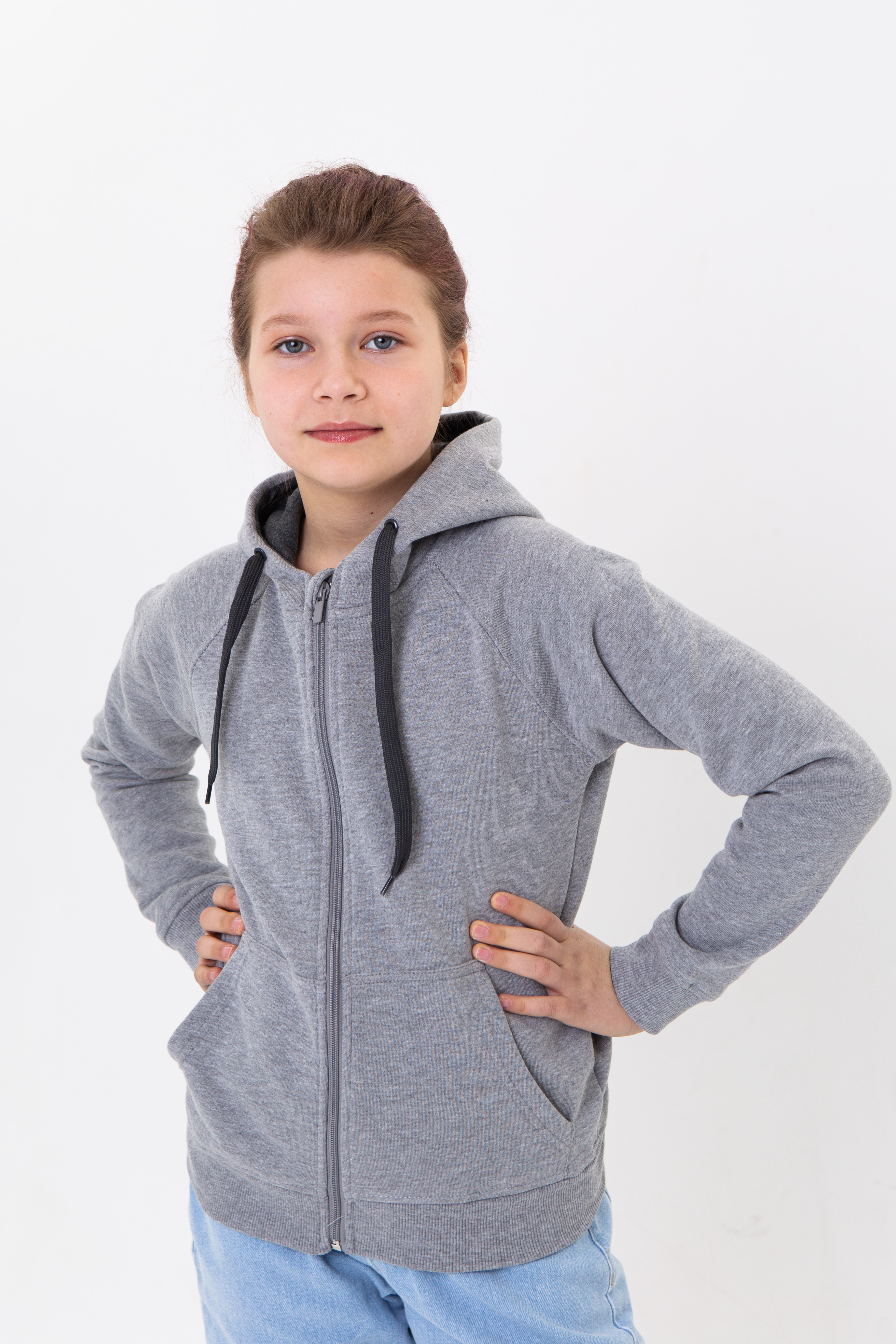 Толстовка детская STAN с капюшоном на молнии футер с начёсом 280, 17J