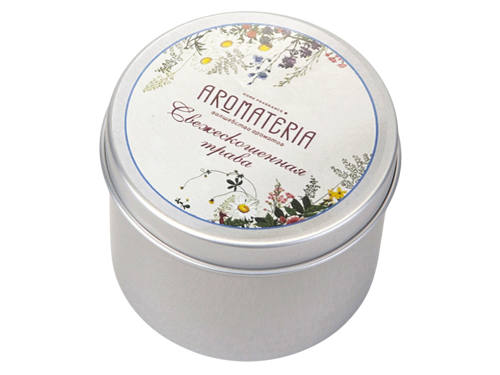 Набор: платок Русский полевой букет и свеча Цветы и травы