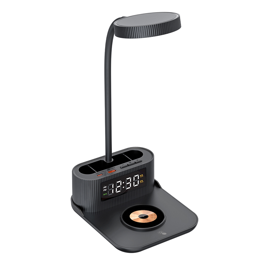 Лампа-органайзер Crolly c беспроводной зарядкой 15W, черный