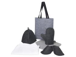 Банный набор с килтом Healing, мужской, серый