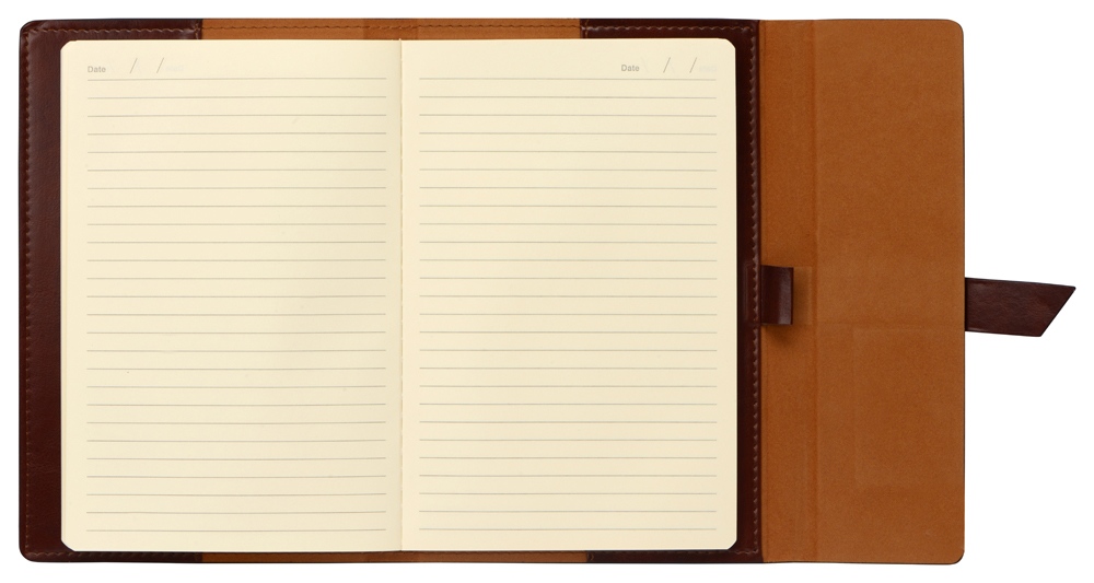 Бизнес-блокнот А5 с клапаном Fabrizio, 80 листов, коричневый (Р)