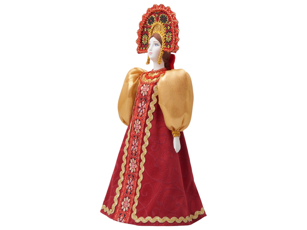 Подарочный набор: кукла фарфоровая, чай Малина с мятой, красный