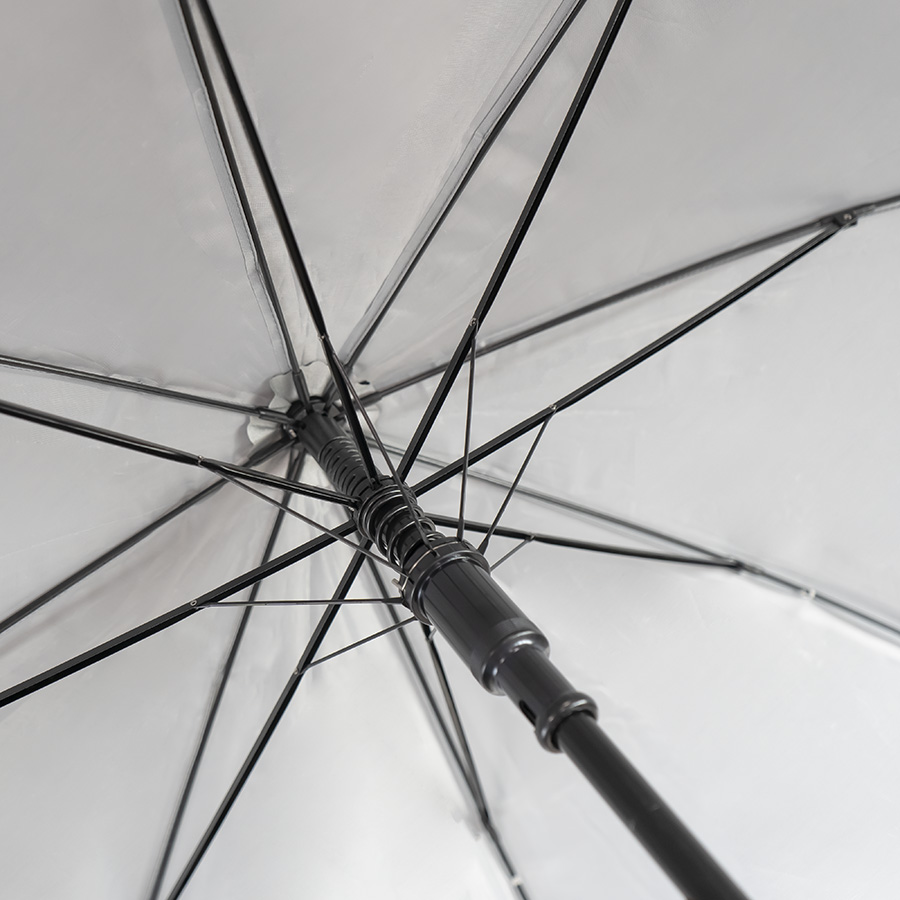 Зонт-трость "Reflect", полуавтомат, светоотражающий серый
