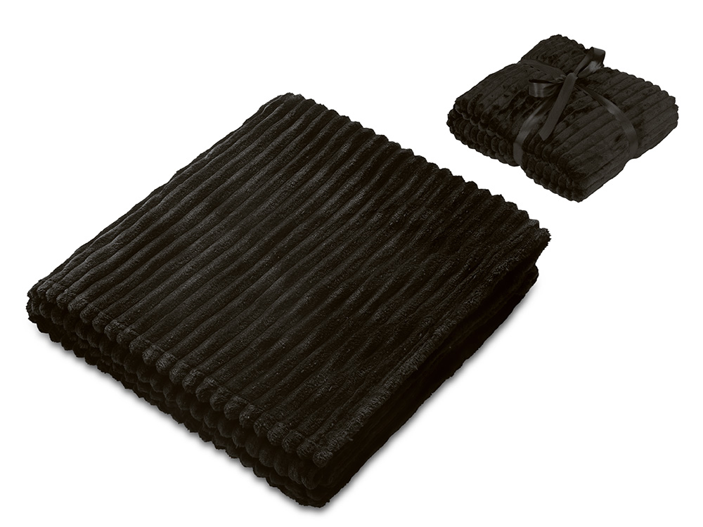 Плед Wave флисовый, черный