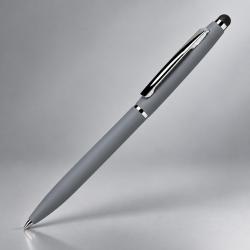 Ручка металлическая шариковая Глори Софт soft-touch, серый