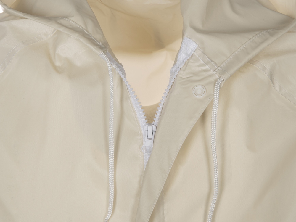 Длиный дождевик Lanai  из полиэстера со светоотражающей тесьмой, молочный