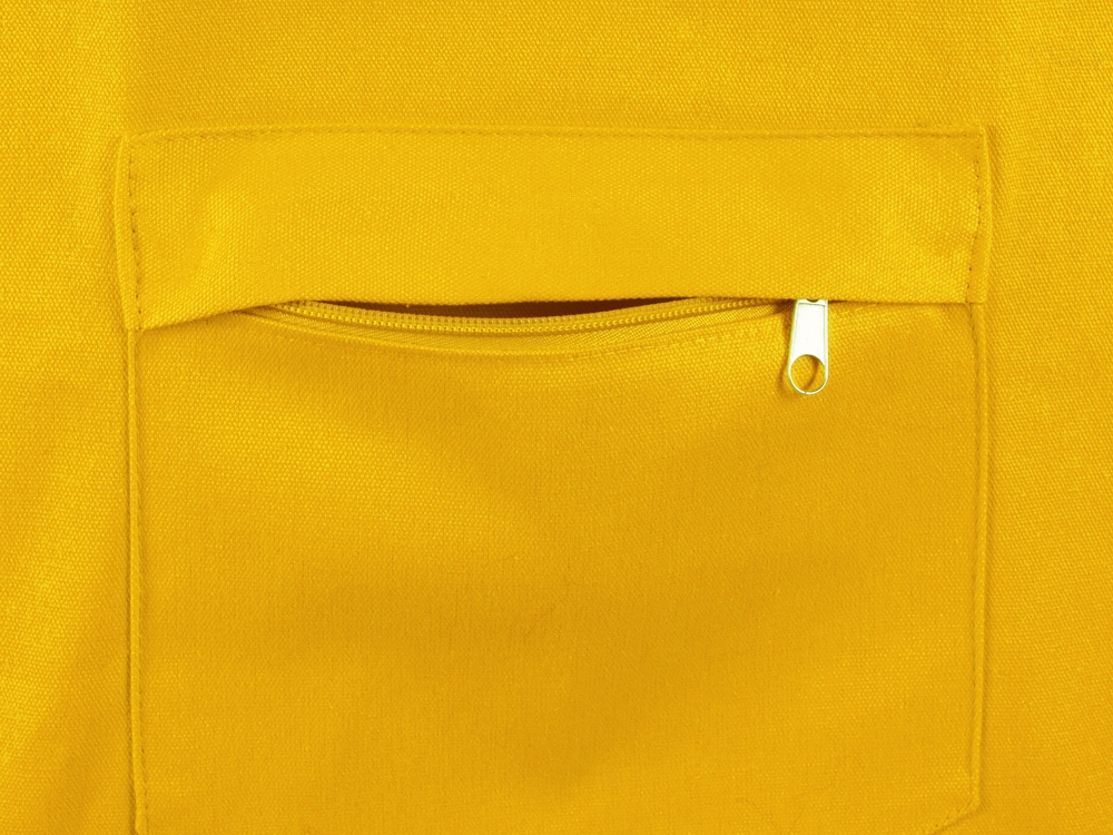 Сумка на молнии Zipper из хлопка 280 г c карманом на молнии спереди, желтый