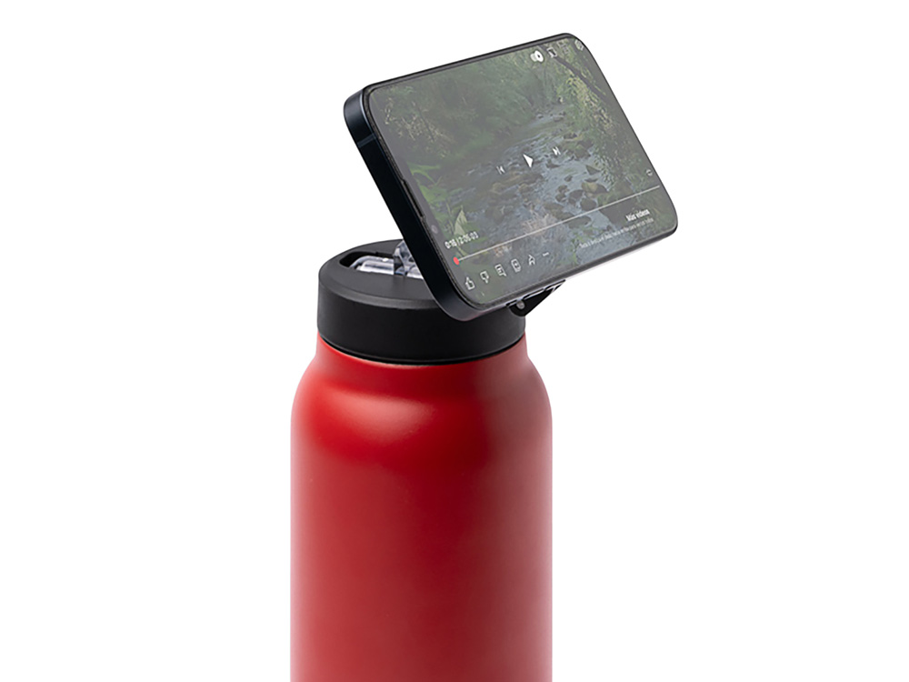 Термобутылка Хэйду с двойными стенками и корпусом из переработанной нержавеющей стали, красный