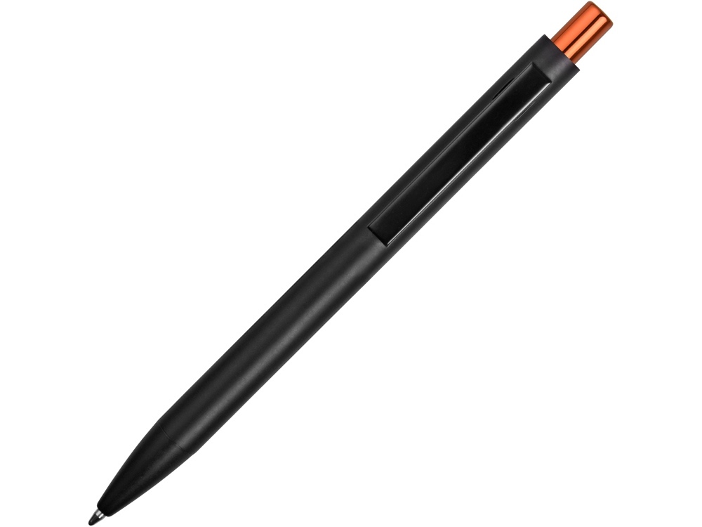 Ручка металлическая шариковая Blaze с цветным зеркальным слоем, черный/оранжевый