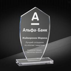 Награда из стекла с лазерной гравировкой