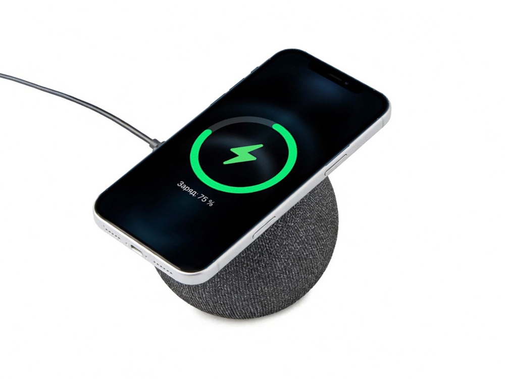 Портативная колонка с беспроводной зарядкой Ареа, 5 Вт Портативная колонка с беспроводной зарядкой Ареа, 5 Вт