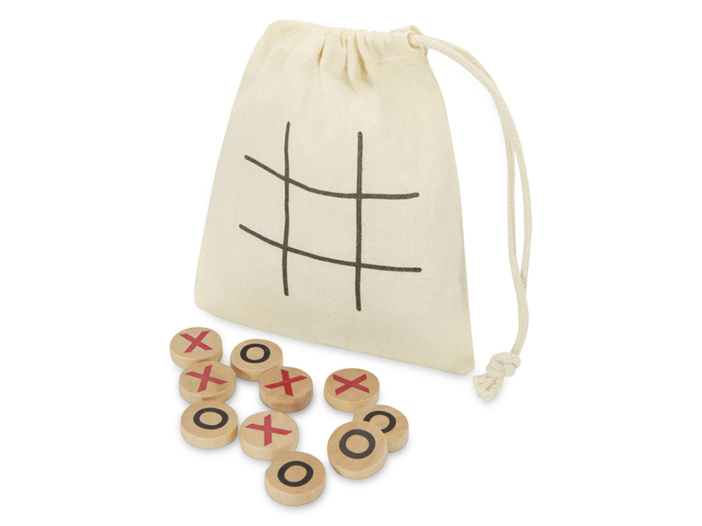 Деревянная игра в крестики-нолики в мешочке Whorl - Натуральный