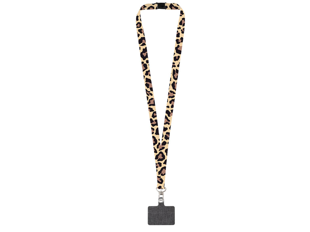 Ланъярд 2,5 см под сублимацию с трендовым карабином, замком обрыва и большим держателем для телефона из ПЭ