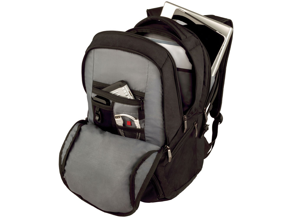 Рюкзак WENGER 16, черный, полиэстер, 35 x 27 x 46 см, 27 л
