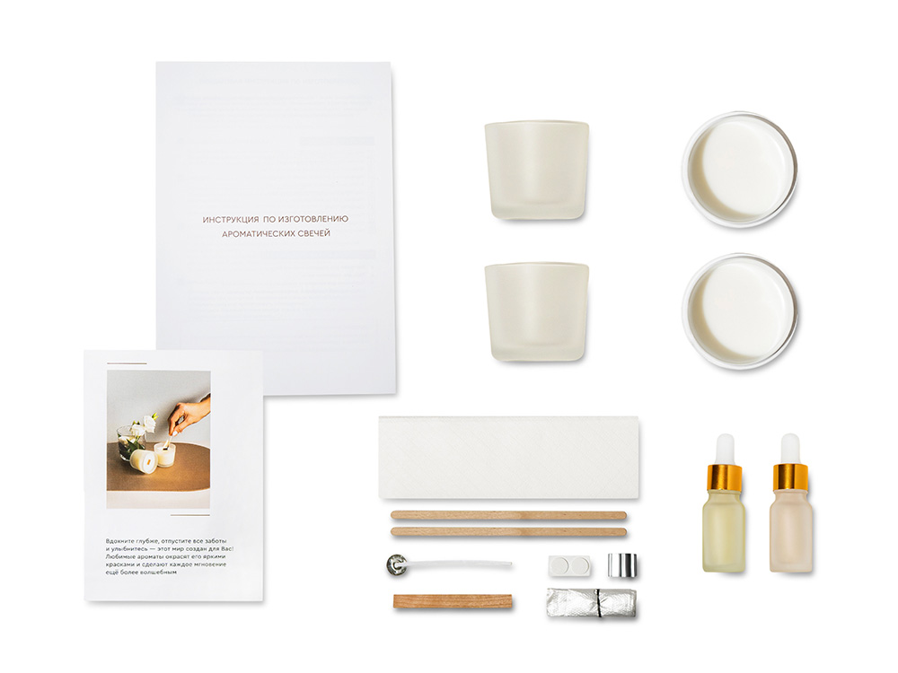 Набор для создания 2-х ароматических свечей: имбирный пряник, рождественская елка (без лого LM)