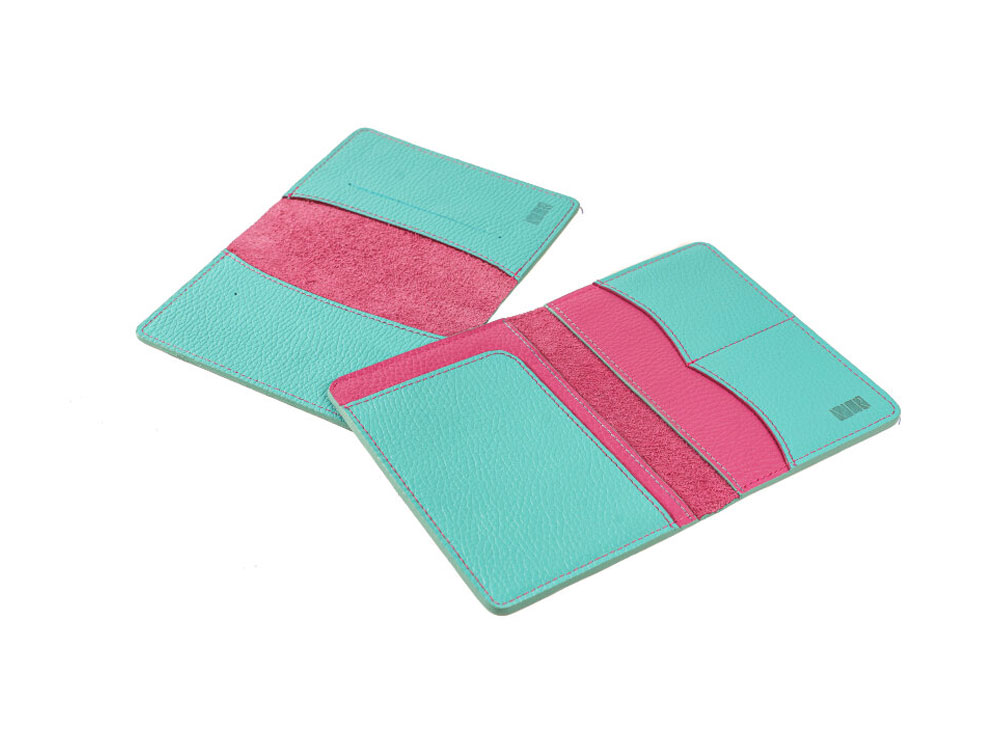 Обложка для паспорта Valerie Concept PSC8, фуксия/бирюзовый Обложка для паспорта Valerie Concept PSC8, фуксия/бирюзовый