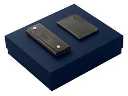 Подарочный набор Long River: картхолдер, ключница, синяя коробка Подарочный набор Long River: картхолдер, ключница, синяя коробка