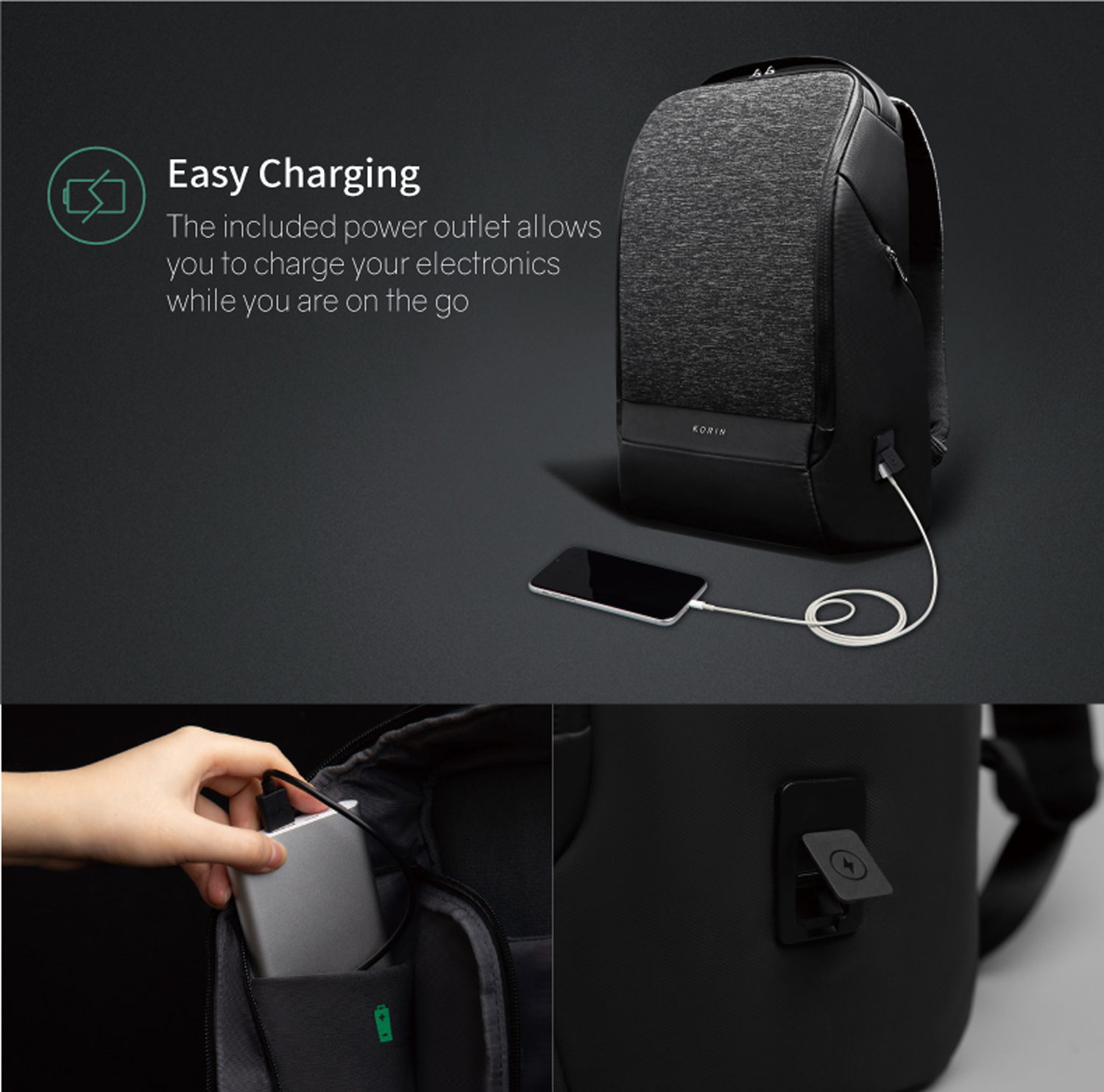 Рюкзак KORIN FlexPack Pro 47х34х18 см, оливковый