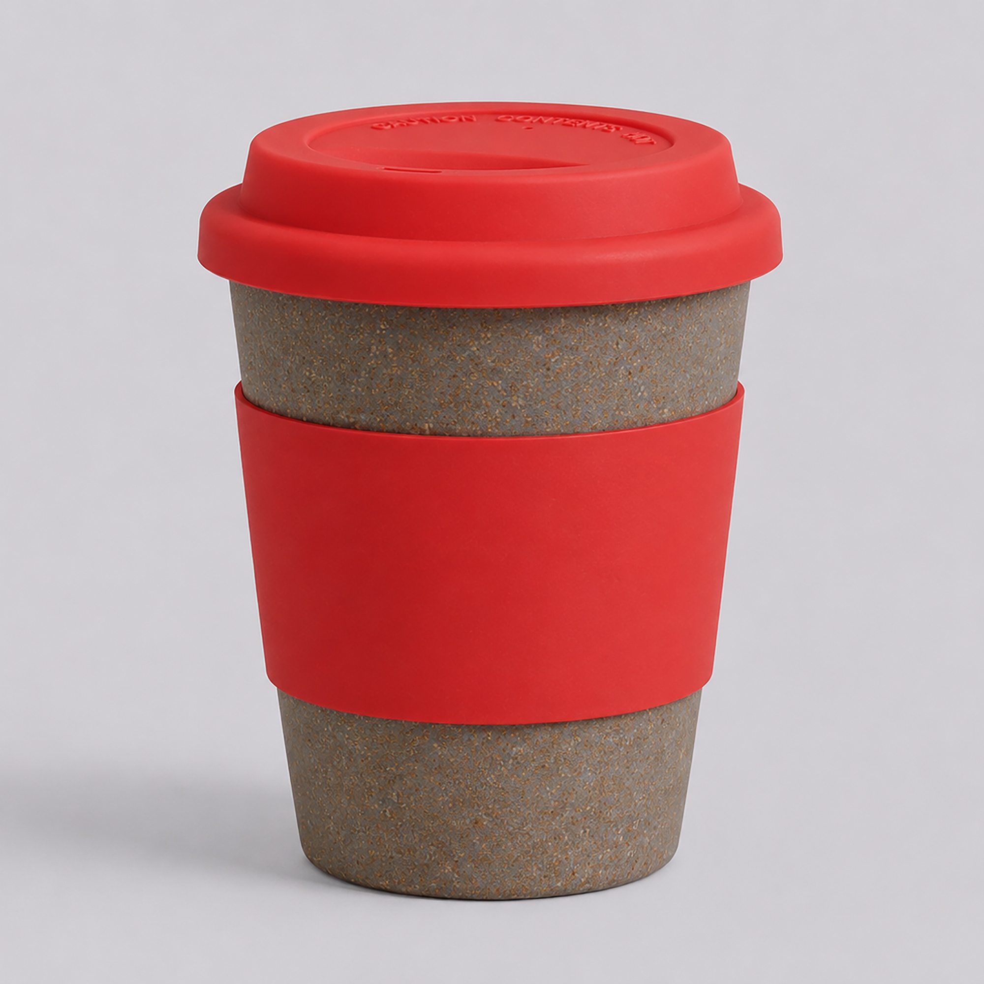 Стакан с силиконовой крышкой Café, красный