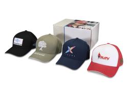 Коробка с образцами бейсболок из переработанных материалов - Белый Коробка с образцами бейсболок из переработанных материалов - Белый