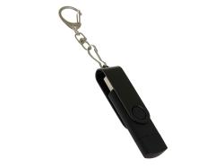 USB-флешка на 256 Гб 2 в 1 поворотный механизм, c дополнительным разъемом Type-C с одноцветным металлическим клипом, черный