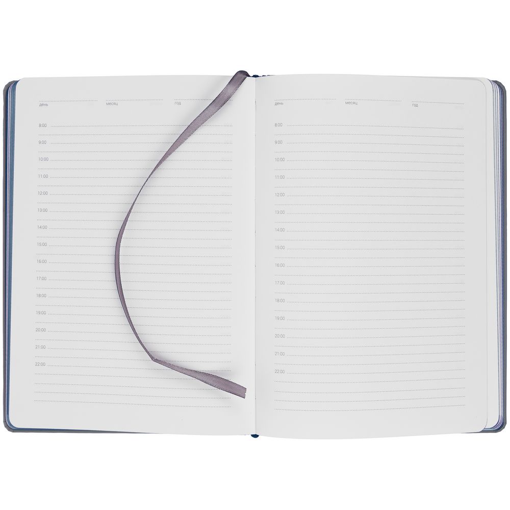 Ежедневник Spain Shall на заказ, недатированный, серый с синим Ежедневник Spain Shall на заказ, недатированный, серый с синим