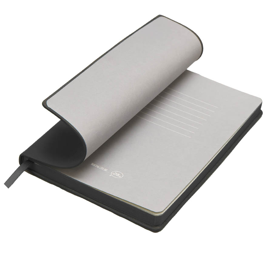 Бизнес-блокнот LADY, формат А5, черный, блок в клетку