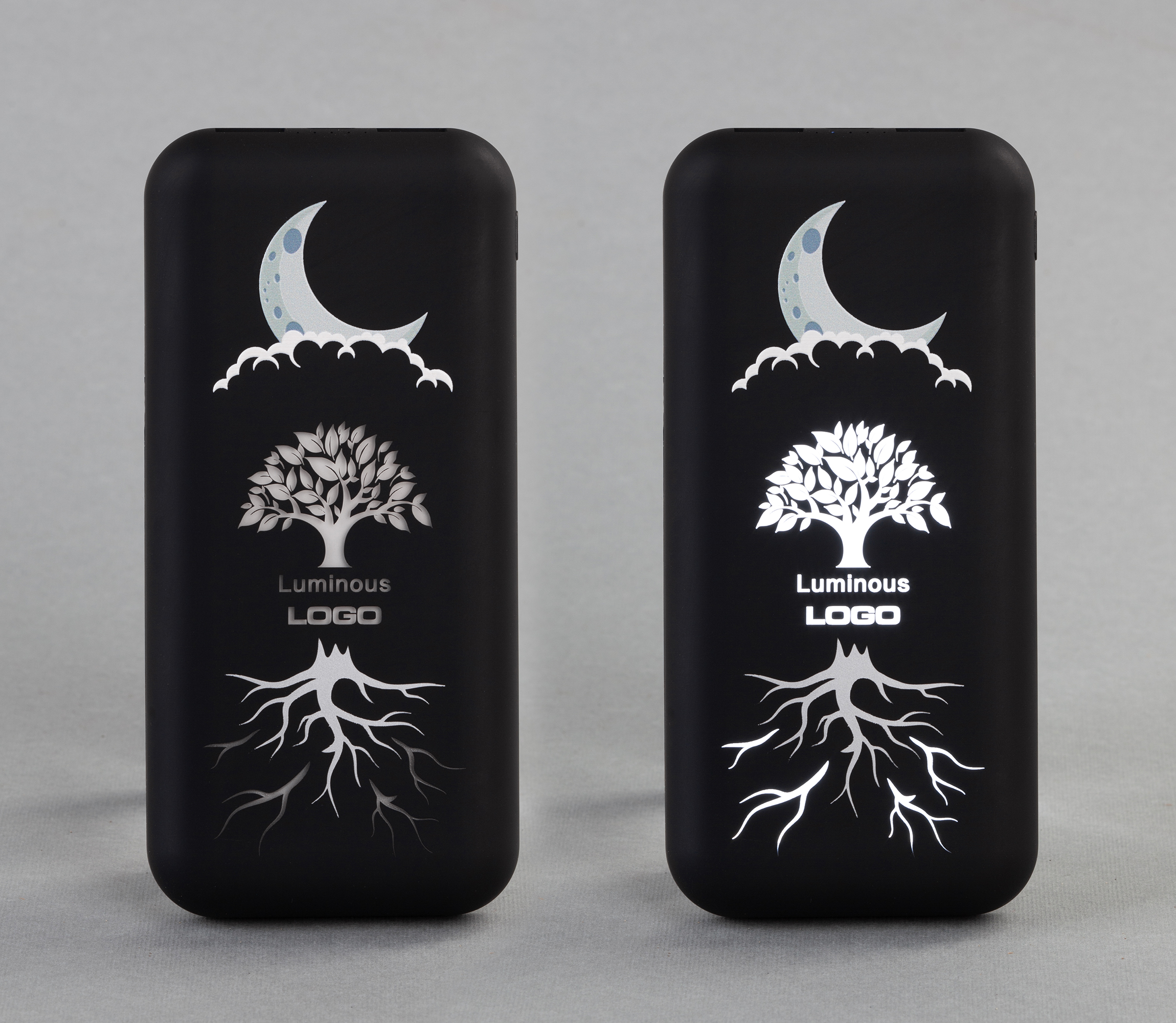 Беспроводное зарядное устройство "Sticky SOFTTOUCH", 10000 mAh с подсветкой логотипа и присосками Беспроводное зарядное устройство "Sticky SOFTTOUCH", 10000 mAh с подсветкой логотипа и присосками