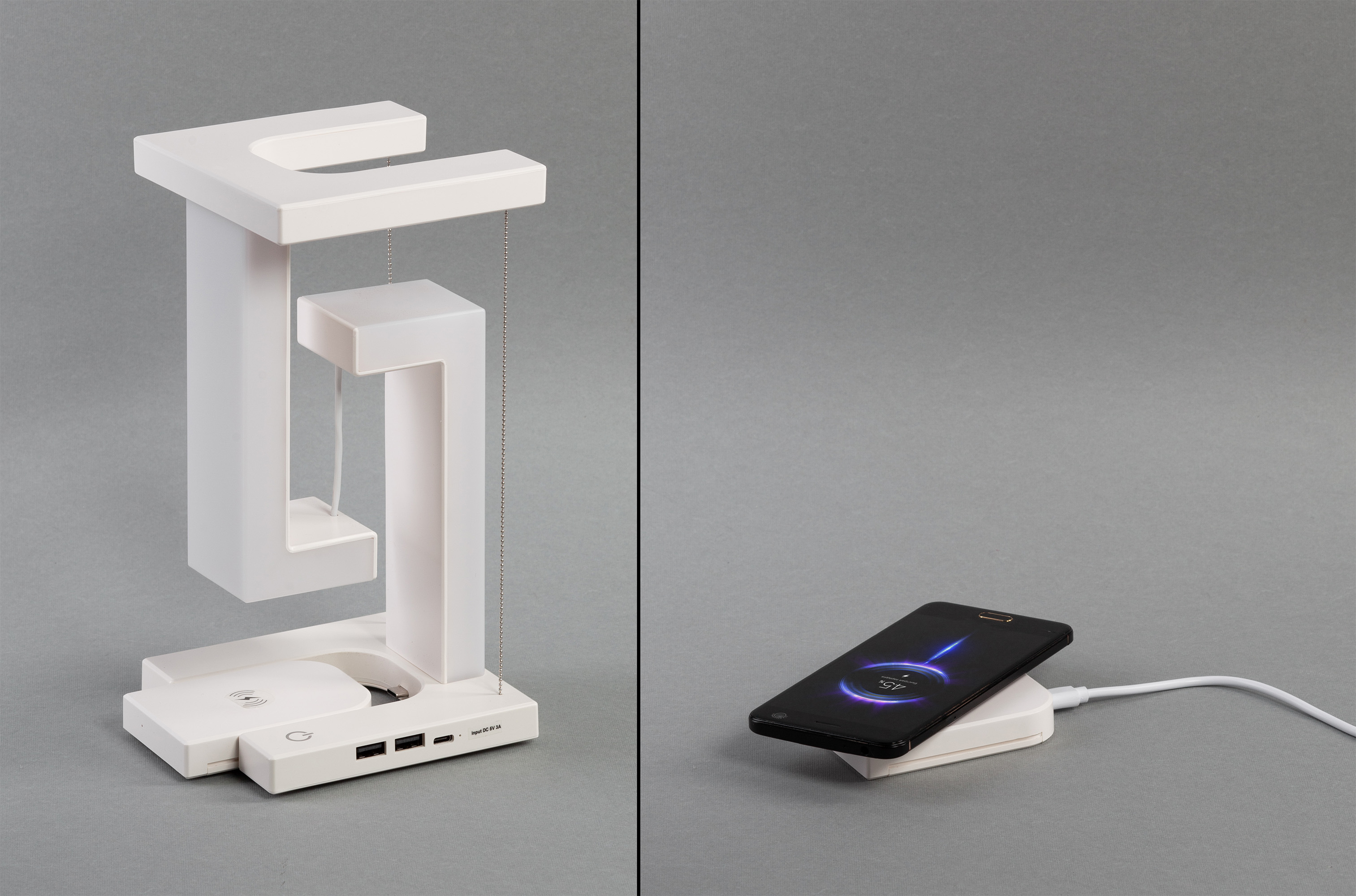 Левитирующая настольная лампа "Twin" с функцией беспроводной зарядки Левитирующая настольная лампа "Twin" с функцией беспроводной зарядки