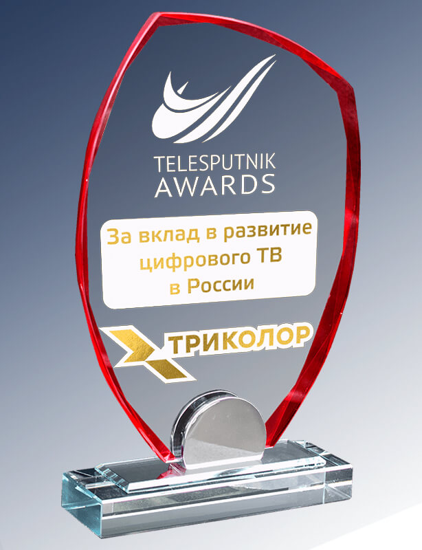 Награда из стекла с гравировкой и фольгой