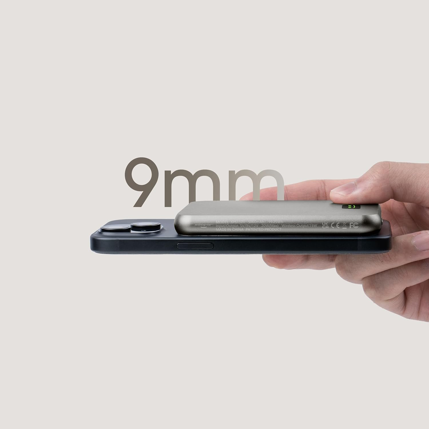 Внешний беспроводной аккумулятор Xoopar Smile с MagSafe и зеркалом, 5000 мА·ч