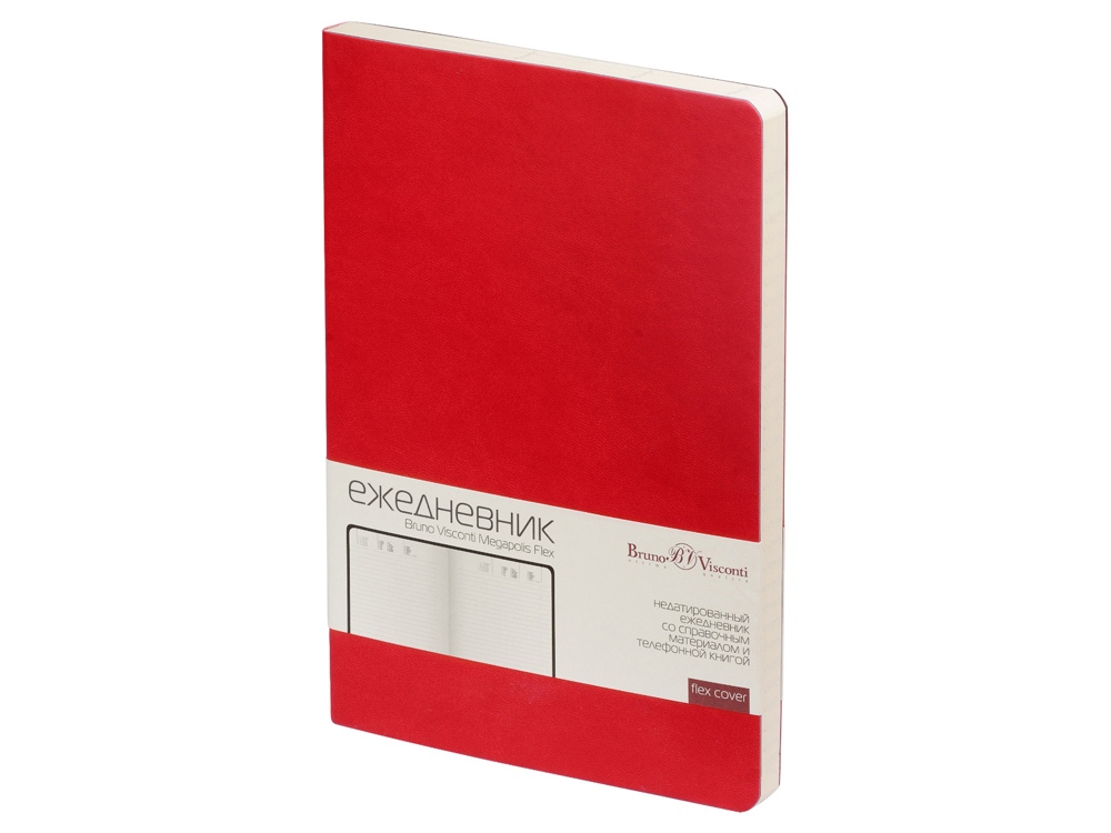 Ежедневник А5 недатированный Megapolis Flex, красный