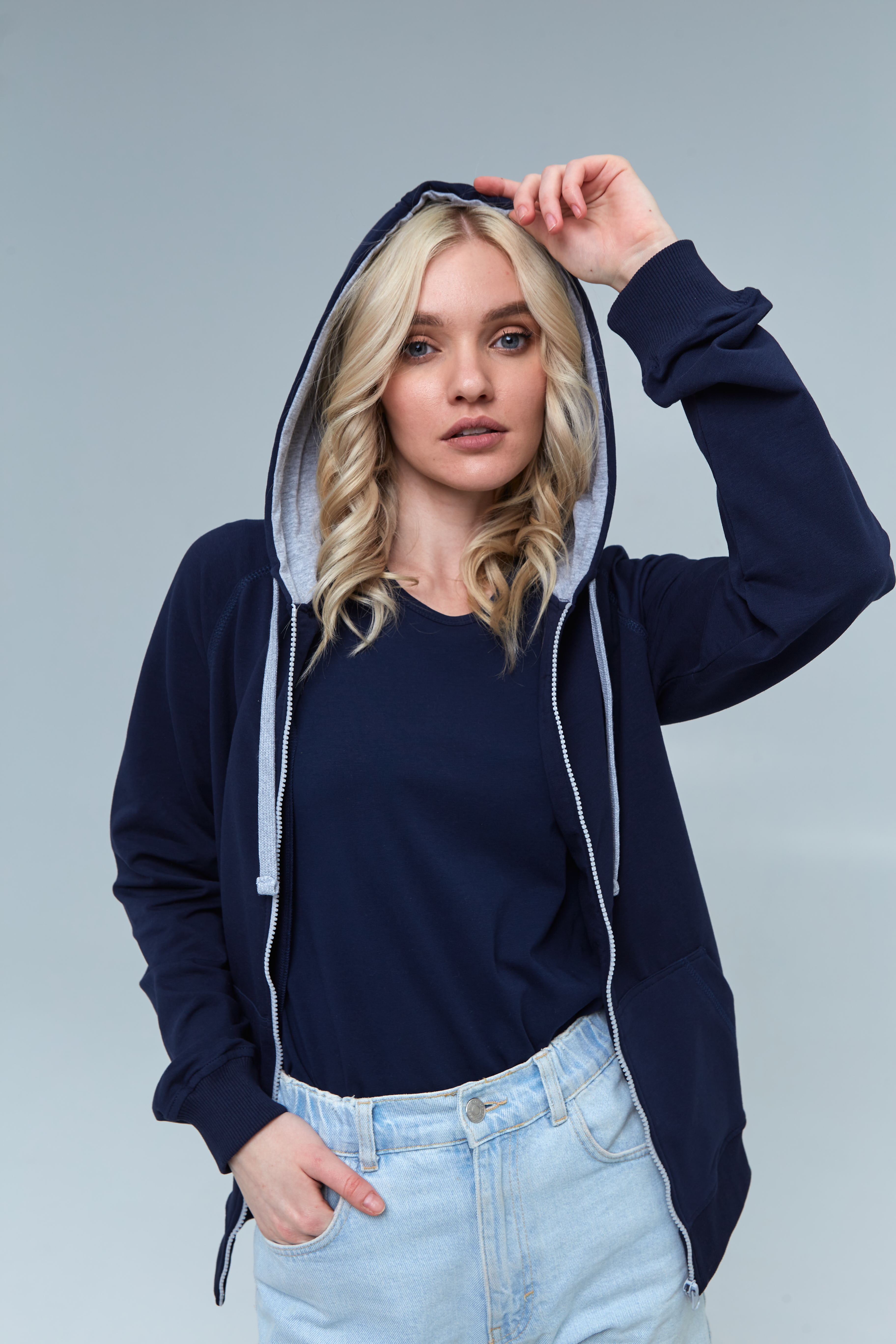 Толстовка женская STAN с капюшоном на молнии футер без начёса, 260, 61W