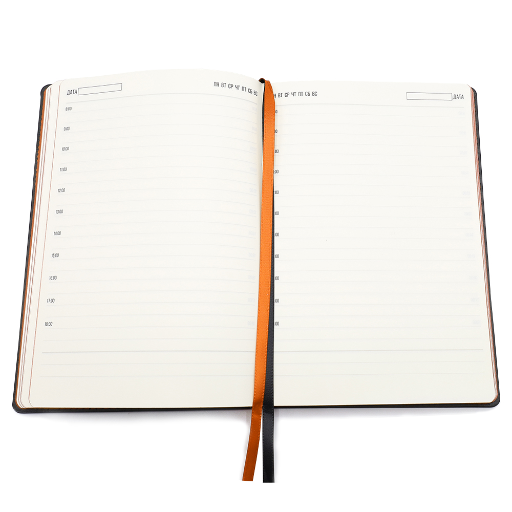 Ежедневник A5 недатированный Efemero в мягком переплёте, черно-оранжевый Ежедневник A5 недатированный Efemero в мягком переплёте, черно-оранжевый