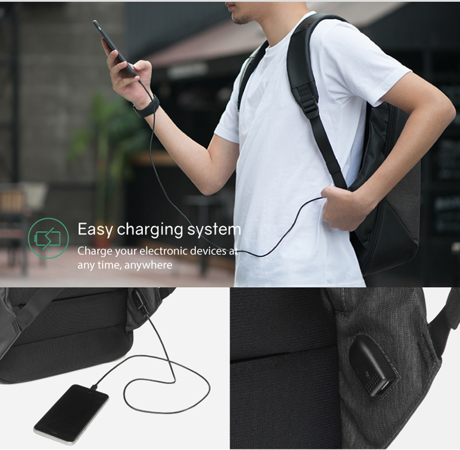 Рюкзак KORIN ClickPack 46х34х16 см, черный/серый