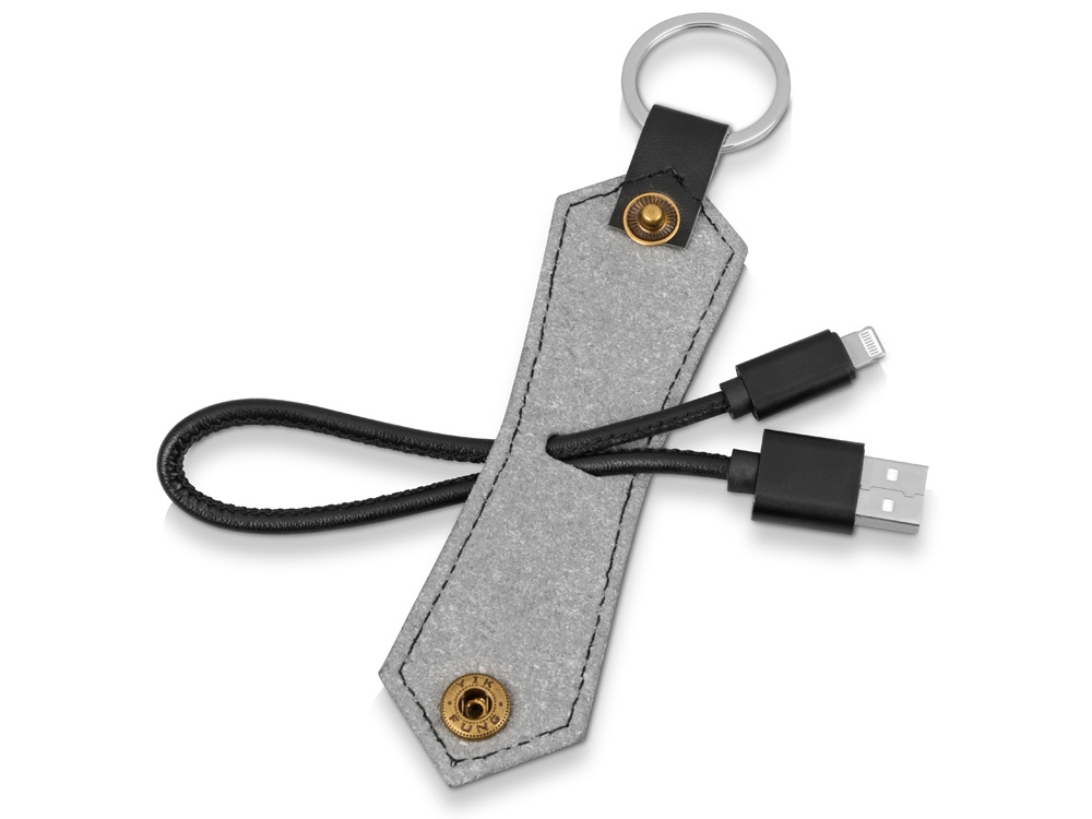 Кабель-брелок USB-Lightning Pelle, черный