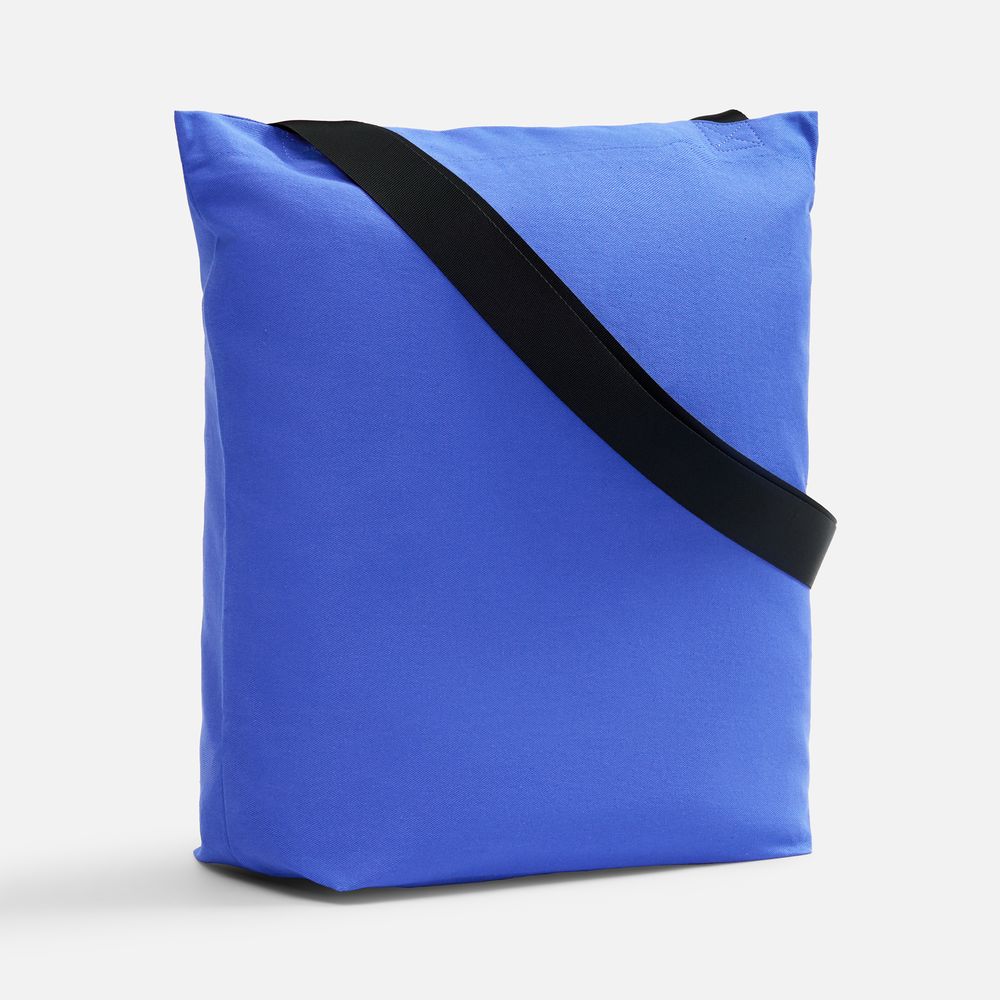 Шопер B5, синий с широкими черными ручками